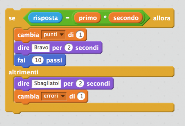 Un gioco sulle tabelline in scratch – Coding e Pensiero computazionale